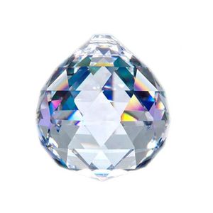 Cristal transparente facetado de 40mm, bola de cristal, prisma, piezas de cristal, colgante, bolas de iluminación, atrapasol, decoración del hogar para bodas