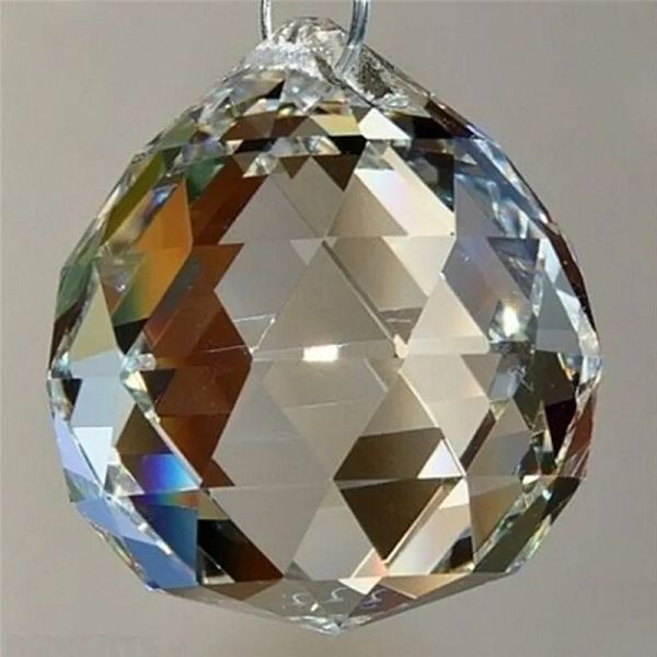 Clear 40 mm Verre à facettes Crystal Ball Prism Chandelier Pièces cristallines suspendues Pendante Éclairage Suncatcher Mariage Décor de maison