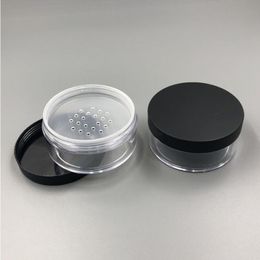 Clear 50g 50 ml de plástico Puff Puff Contenedor Caja de maquillaje Cosmética Caja de almacenamiento de colorante de polvo con tapas de tamices fqhks