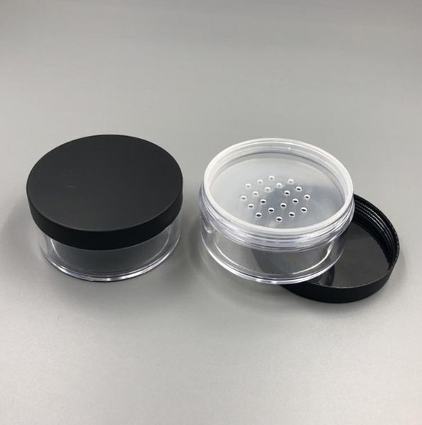 Caja de plástico transparente para contenedor de esponjas en polvo, tarros de cosméticos para maquillaje, colorete en polvo para la cara, caja de almacenamiento con tapas de tamiz, 50g y 50ml, 2020956