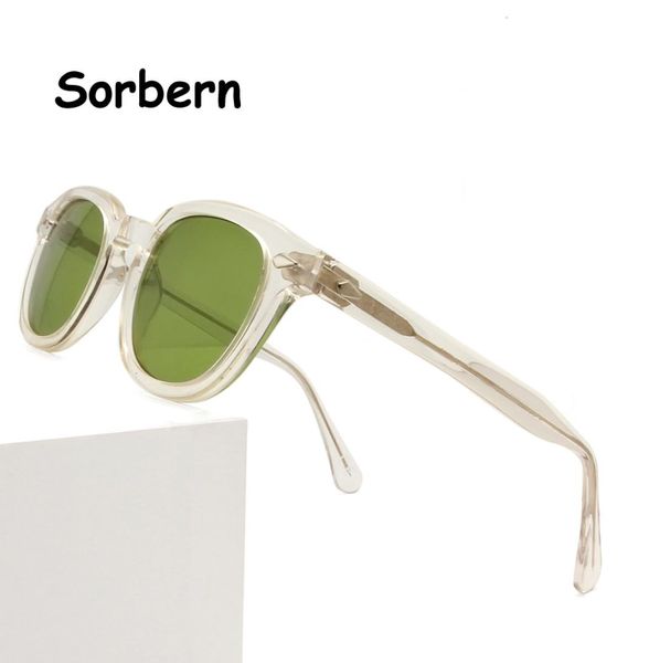 Acétate transparent des lunettes de soleil vintage hommes conception de marque de marque transparente des lunettes de soleil rondes pour femmes nuances rétro Oculos de Sol3028087