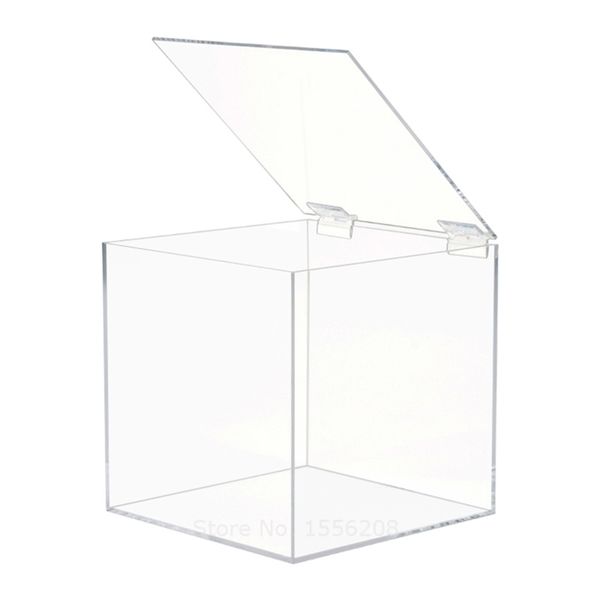 Effacer acrylique cube faveur boîte de stockage en plastique plexiglas fête de mariage cadeau paquet organisateur bureau à domicile utilisation 211102