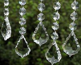 Clair acrylique cristal pendentifs suspendus perle drapé guirlande panneau mural décor de mariage guirlande gland écran arbre de noël bricolage fête décorative