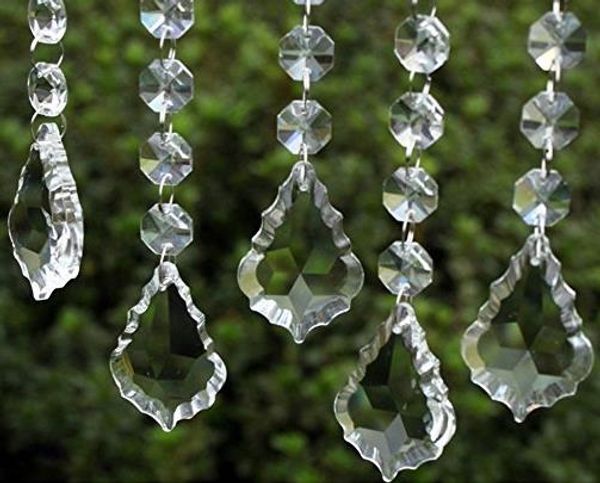 Clair acrylique cristal pendentifs suspendus perle drapé guirlande panneau mural décor de mariage guirlande gland écran arbre de noël bricolage fête décorative