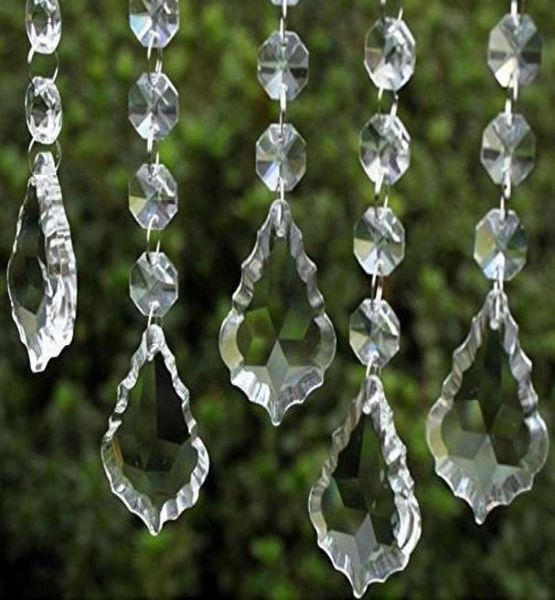 Pendentifs en cristal acrylique clair suspendus perle drapé guirlande panneau mural décor de mariage guirlande gland écran arbre de noël bricolage fête 1609615