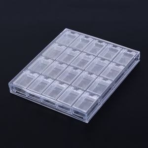 Clear Acrylic Lege Opbergdoos Strass Kralen Sieraden Decoratie Nail Art Display Verwijderbare Container Case 20 Roosters