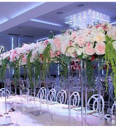 Jarrón de flores acrílicos transparentes para la decoración de la boda, centro de mesa, soporte floral vintage, columnas para el matrimonio, 5 set