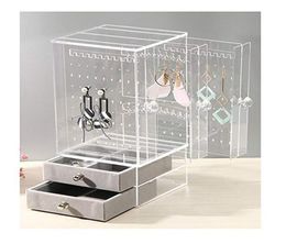Boîte de rangement d'organisateurs de bijoux en acrylique Clear Stand pour les filles Gift Femmes Box Box Box Rack avec bracelet de tiroir 6943773