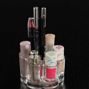 Helder acryl make-up organisator Lippenstift opbergdoos Kristal nagellak vitrine 6 compartimenten Make-up gereedschap Stand Rack284W