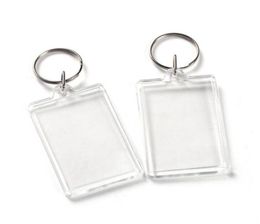 Porte-clés vierge en plastique acrylique transparent, insertion de passeport, cadre Po, cadre photo, cadeau de fête LX23292049318