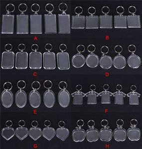 Duidelijke Acryl Plastic Blank Keyrings Voeg Passpoort PO Frame Keychain Foteframe Keyrings Party Gift Blank Keyrings Insert1652881