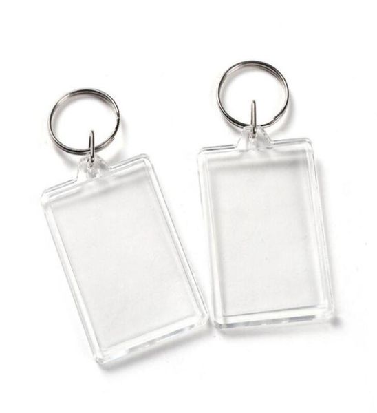 Llaveros en blanco de plástico acrílico transparente, llavero con marco Po para pasaporte, llaveros con marco, regalo de fiesta LX23292179509