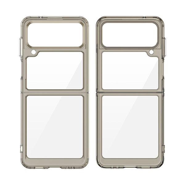 Estuches rígidos de acrílico transparente a prueba de golpes para Samsung Galaxy Z Flip 5 4 3 Z Fold 3 4 W24 W22 W23 Flip Flip5 Flip4 Flip3 Funda trasera transparente para teléfono celular Parachoques de TPU suave