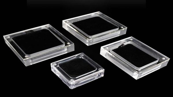 Porte-pierres précieuses carrées en acrylique transparent, boîtes d'exposition de bijoux, étui de rangement de diamants de mariage avec couvercle magnétique SN10722660093