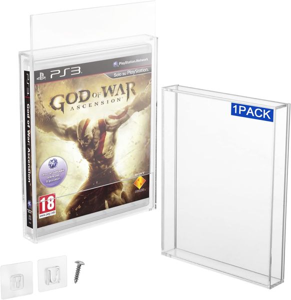 Clear acrylique vidéo Boîte de jeu protecteur pour PS3, PS4, PS5 et boîtier de jeu Xbox One, porte-affichage de protection du support de rangement mural à poussière de 3 mm d'épaisseur (pack de 1)