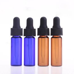 Clear Amber Blue Glass 4ml Bouteilles en verre vides rechargeables Aromatherapy Container Eye Dropper Bouteille d'huile essentielle pour le voyage 2400Pcs Jtohv