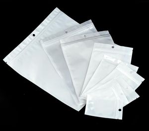Sacs en plastique transparents et blancs en perles, emballage Poly OPP, fermeture éclair, emballages de vente au détail, sac en PVC pour étui