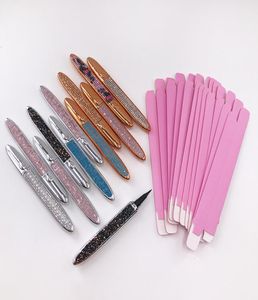 Heldere zwarte eyeliner pen voor stripwimpers 2 in 1 waterdichte langdurige vloeibare lijmvoering lijmpotlood4888510