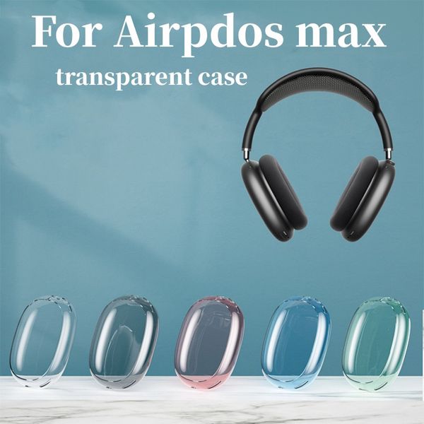 Caes transparents pour écouteurs Bluetooth Airpods Max, accessoires pour écouteurs, étui de protection solide et étanche en TPU Transparent, étui pour casque AirPod Maxs