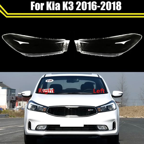 Funda transparente para Kia K3 2016-2018, cubierta de faro delantero de coche, cubierta de faro, pantalla de lámpara impermeable, tapas de luz de lente de cristal