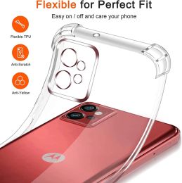 Étui transparent pour Motorola Moto G32 G22 G42 G52 G62 5G Crystal Soft TPU Couvercle de téléphone à amortissement transparent pour Moto G72 G82 G13 G23