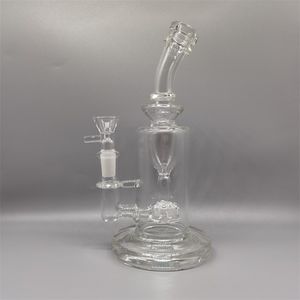 Bong Perc en ligne de couleur claire, bongs en verre à deux fonctions, tuyaux à fumer communs de 14,4 mm