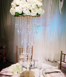 Clear Crystal Candlestick Wedding Table Centerpieces / Acrylic Candelabra