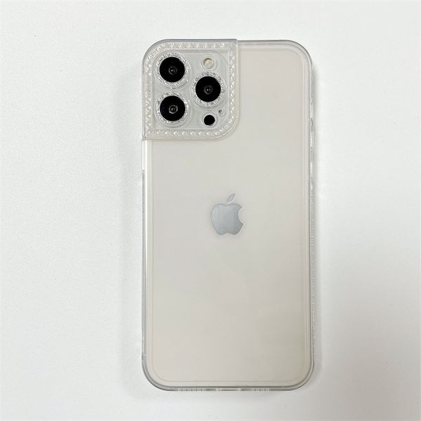 Étuis de téléphone portable de protection d'appareil photo en cristal transparent pour iPhone 13 Pro Max 12 11 XR SE 2022