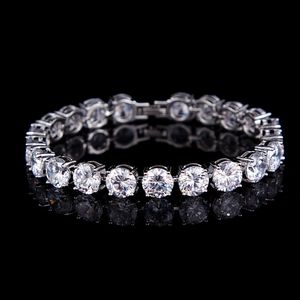 Clear Crystal Round Cut Tennis Armband Dames Polsketting 18 K Wit Goud Gevuld Glanzend Girl Mooie Sieraden Gift