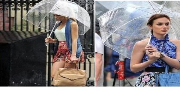 Clear mignon bulle profonde dôme parapluie ragot de potins Résistance au vent transparent parapluie de champignon de mariage taille 86863200289