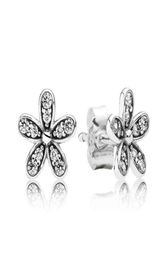 Boucles d'oreilles marguerite en diamant CZ transparent, boîte originale pour argent Sterling 925, petite fleur pour femmes et filles, ensemble de boucles d'oreilles 2842982