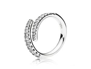 Clear CZ Diamond Shooting Star Ring Set Originele doos voor 925 Sterling Silver Women Girls Wedding Meteor Open Rings2441861