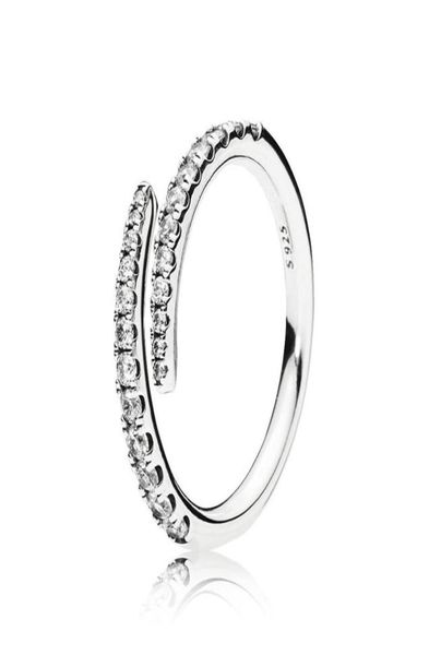 Ensemble de bagues étoile filante en diamant CZ transparent, boîte originale pour femmes et filles en argent Sterling 925, anneaux ouverts de météore de mariage 3912947