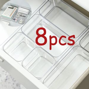 Boîtes d'organisateurs de tiroir transparent boîte de rangement en plastique transparent bac en acrylique de bureau
