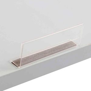 Clear Edge Label Acryl Shelf Taller Desk-bordhouder met magnetische strip