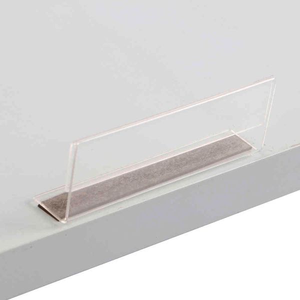 Clear Edge Label Acrylique Shelf Talker Desk Sign Holder avec bande magnétique