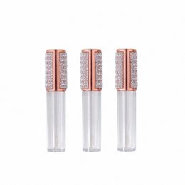 Clear Lege Lipgloss Buis Rose Goud Diamd Deksel Ronde Plastic Cosmetische Verpakkingen Hervulbare Fles Lip Glazuur Ctainers 50dI #