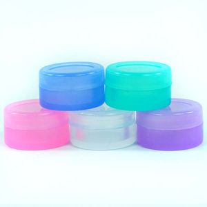 5ml siliconen potjes gemengde hoge doorzichtige pot rookcontainers dab wax container