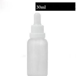 Frascos conta-gotas foscos transparentes, recipiente de óleo essencial de vidro de 30 ml, frasco de pipeta de soro cosmético de 1 onça