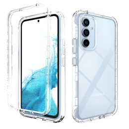 Clear Full Body 2 en 1 Estuches protectores a prueba de golpes Hard PC Shell Soft TPU Bumper Cover Case para Samsung Galaxy A14 5G A34 A54 A04 A02 A04S