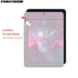 Protecteur d'écran en film hydrogel TPU transparent à couverture complète pour iPad Pro 12,9 pouces 1ère 2ème 3ème 4ème 5ème 6ème génération 2021 2022, pas de verre, vente en gros