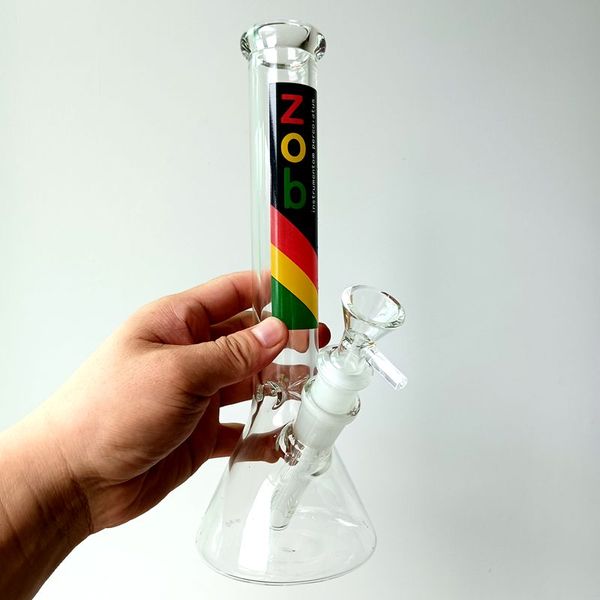 Clear Glass Bong Beaker 8.5 pulgadas Zob Hookahs Classical Oil Burner Dab Rig con hembra 18mm Pipes Bubbler