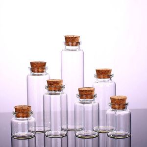 Botella de vidrio transparente con corchos, frascos de vidrio, colgantes, proyectos artesanales, bricolaje, para recuerdos, 30 mm de diámetro Xiuep
