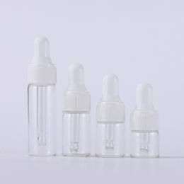 Flacons compte-gouttes en verre transparent 1ML 2ML 3ML 5ML, Tube de Pipette pour échantillon d'huile essentielle