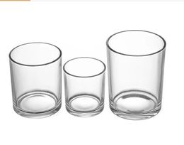 Duidelijke glazen houder kaarsenpotcilinder kaarsen cups eenvoudige stijl kaarsencontainer voor bruiloft