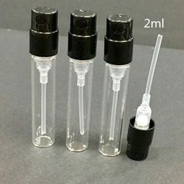 Parfum en verre transparent bouteilles de tube vide 2 ml avec buse noire whvra vdcwk