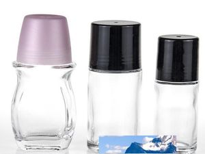 Verre clair Roll On Bottle Bouteille de parfum d'huile essentielle Distributeur de voyage Roller Ball PP Cap30ml 50ml