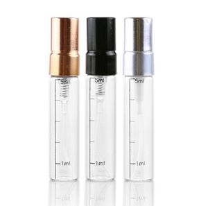 Flacon vaporisateur en verre transparent Atomiseur de parfum portable Mini échantillon Tube à essai Bouteille Flacons en verre minces
