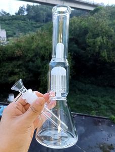 Heldere glazen water bong waterpijp met boomarm perc olie dab rigs recyler beaker rookpijpen