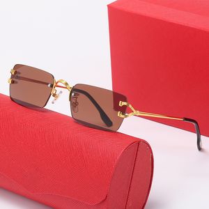 heldere glazen designer tinten heren zonnebril Vierkant C-vormig Decoratieve brillen Dames Merk Monturen Designer brillen Metalen poten lunette sunglass